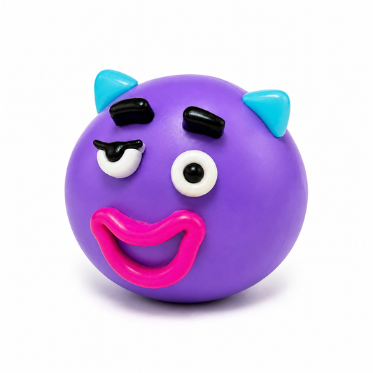 Purple Winky Face Squishy - Squeeze Toy