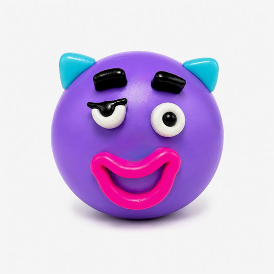 Purple Winky Face Squishy - Squeeze Toy