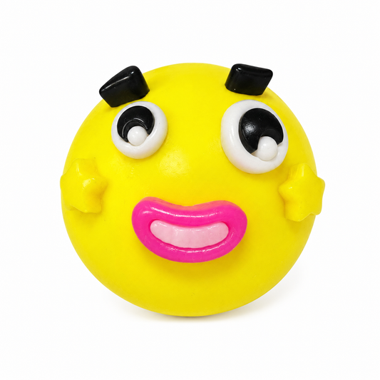 Yellow Star Face Squishy - Squeeze Toy