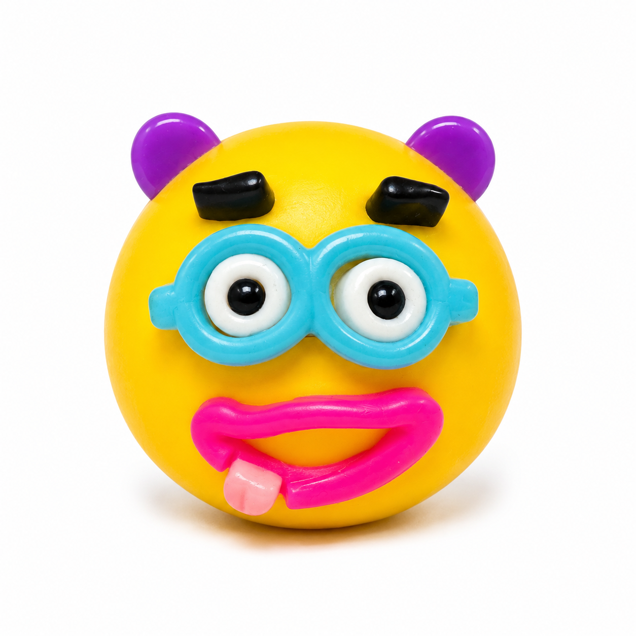 Yellow with Glasses Face Squishy - Squeeze Toy