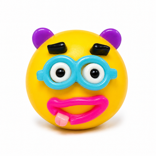 Yellow with Glasses Face Squishy - Squeeze Toy