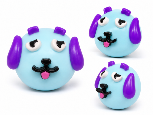 Blue Dog Face Squishy - Squeeze Toy