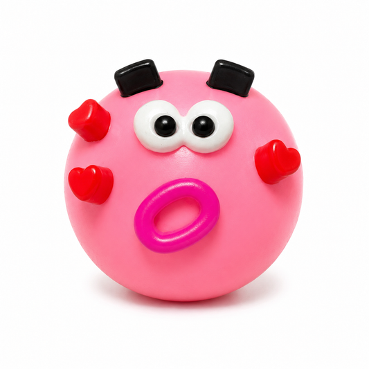 Pink Face Heart Squishy - Squeeze Toy