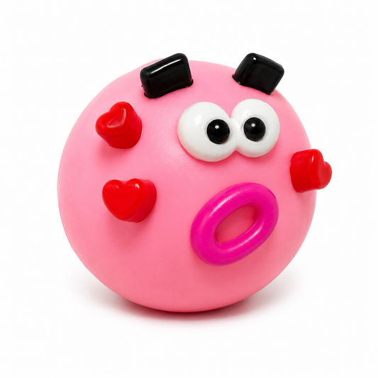Pink Face Heart Squishy - Squeeze Toy