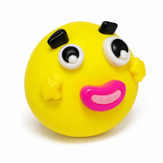 Yellow Star Face Squishy - Squeeze Toy