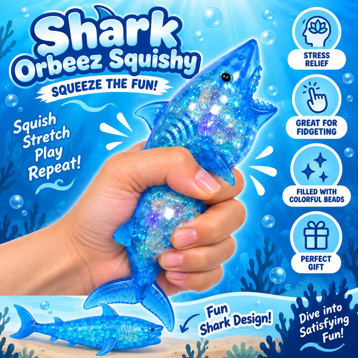 Blue Shark Squishy